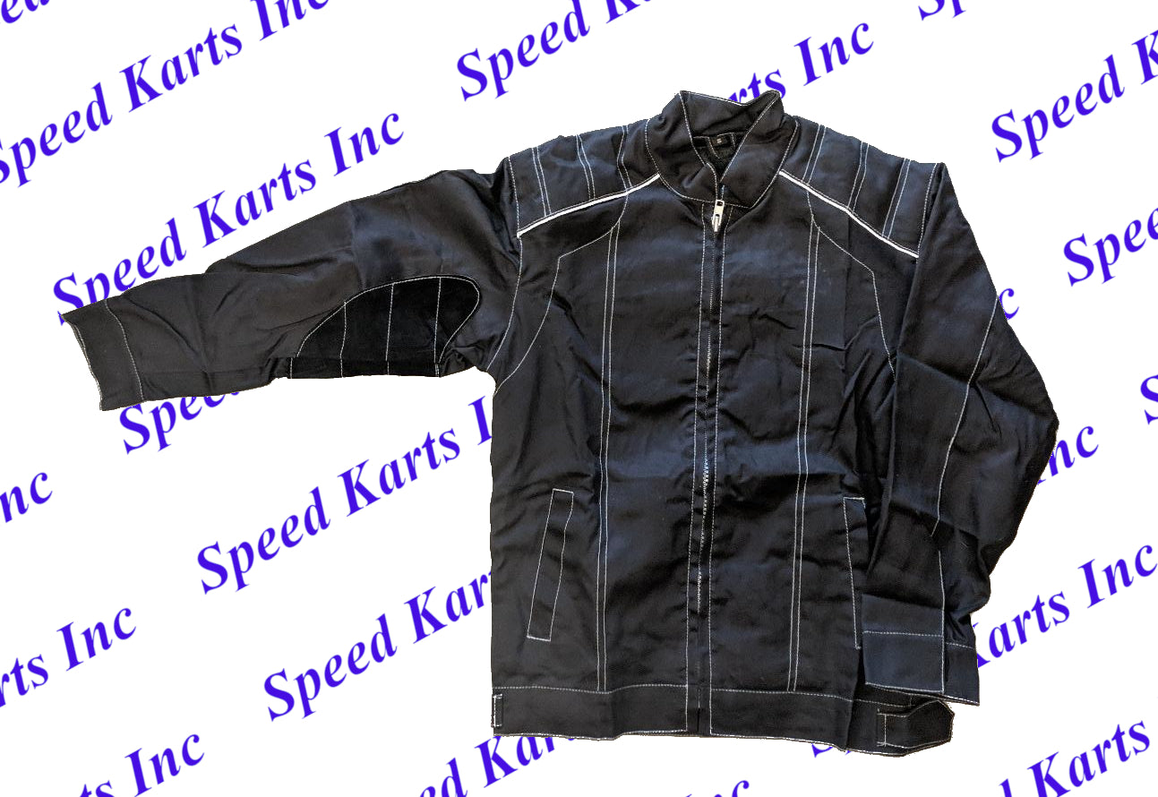 Racing Jacket with Heat Shield - BLACK - All Sizes (Youth Small - Adult 3XL)