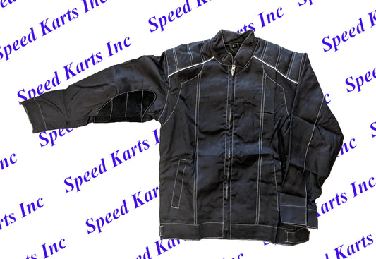 Racing Jacket with Heat Shield - BLACK - All Sizes (Youth Small - Adult 3XL)